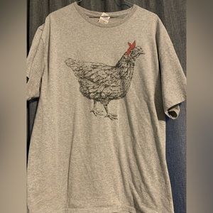 Womens chicken with red bandana graphic tee